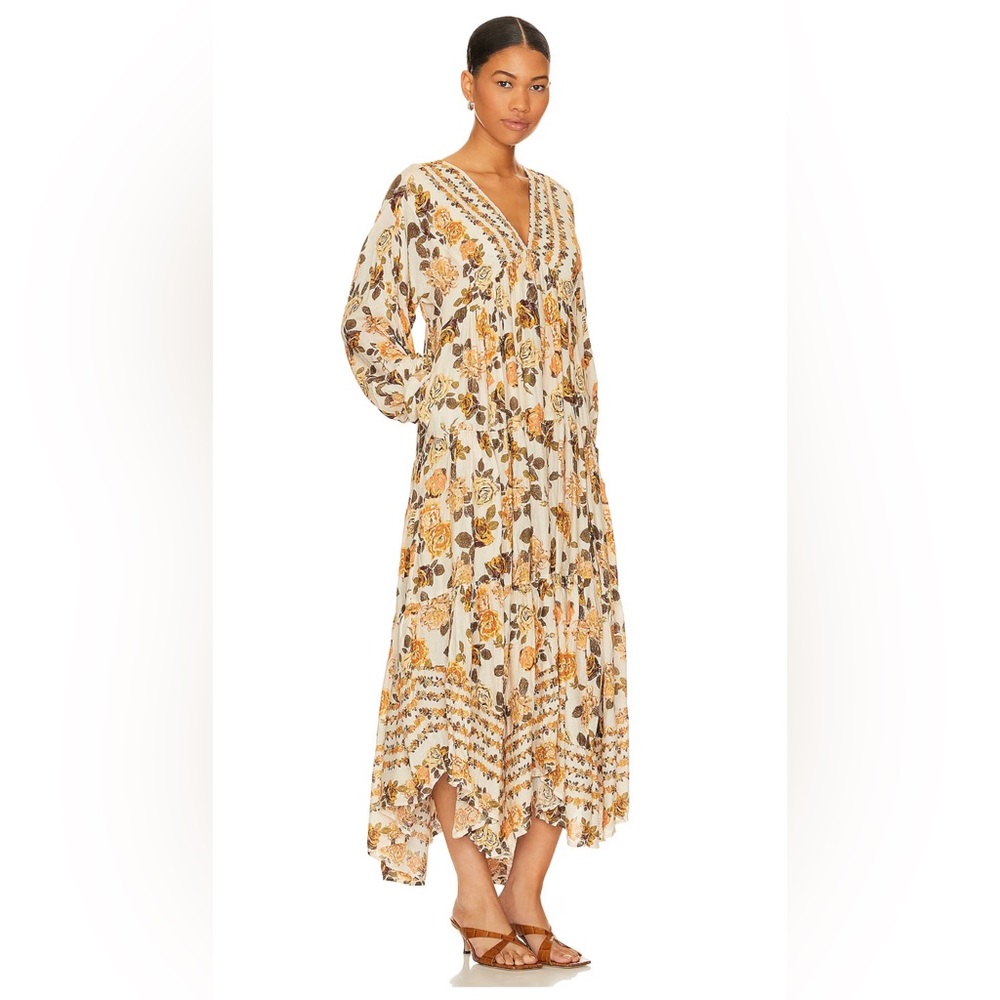 Free People Rows Of Roses Maxi Dress in Ivory Combo
